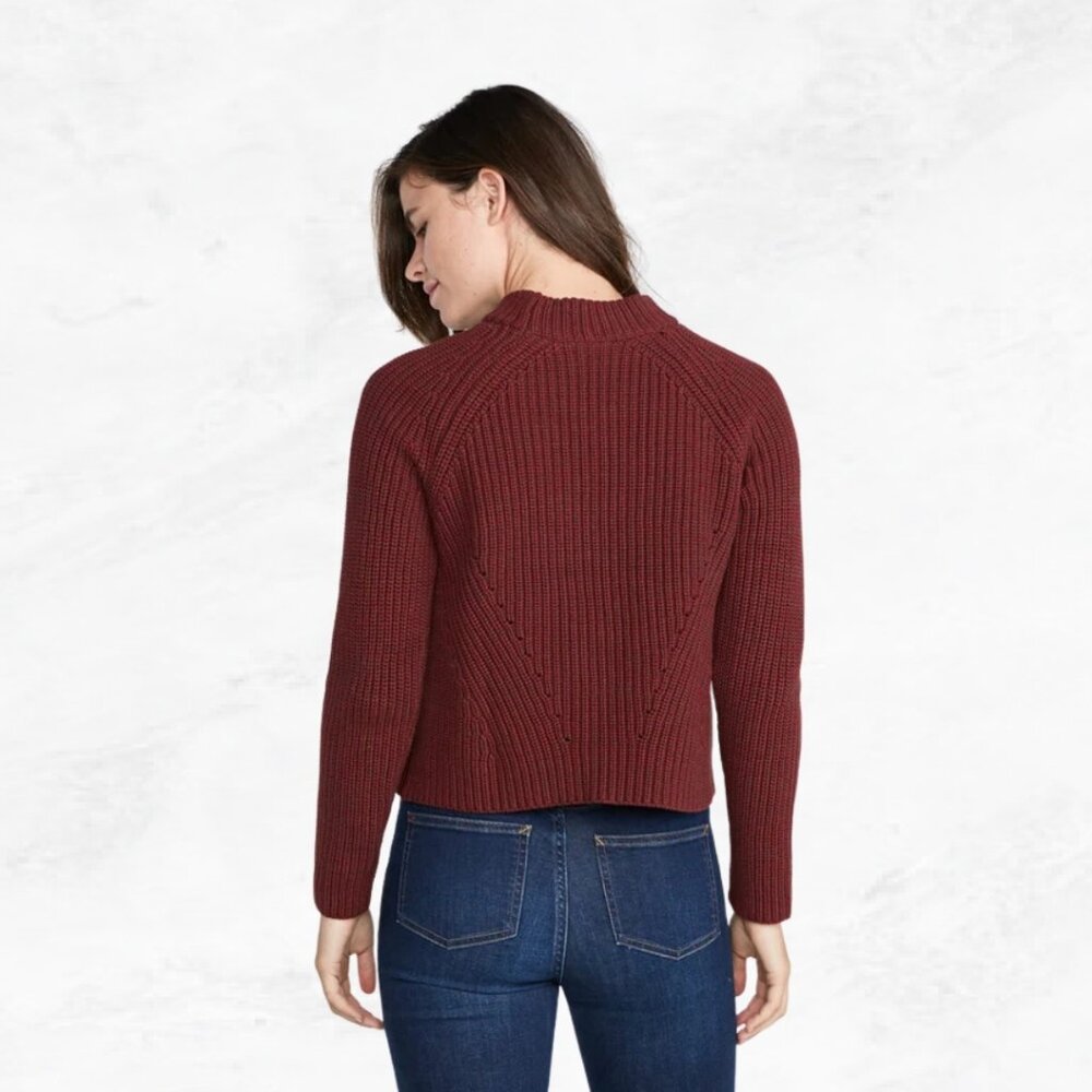 Marine Layer Cleo Mock Neck Sweater in Rosewood - Picture 2 of 7